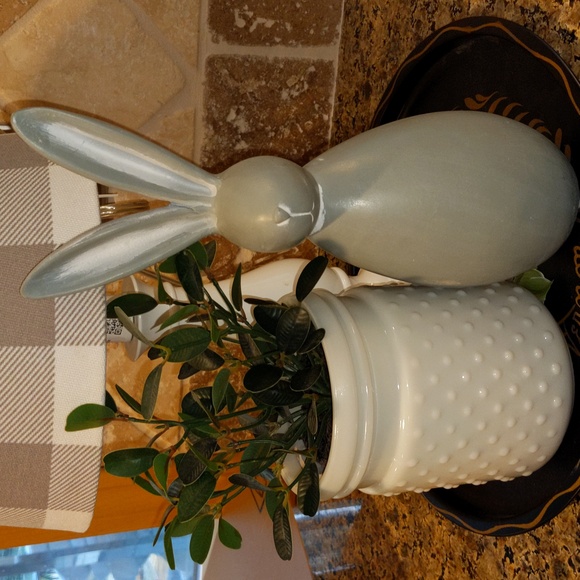 Bunny Figurine 10" Rabbit Decor Hare Spring Forest Animals Easter Gray Tall - Picture 8 of 8